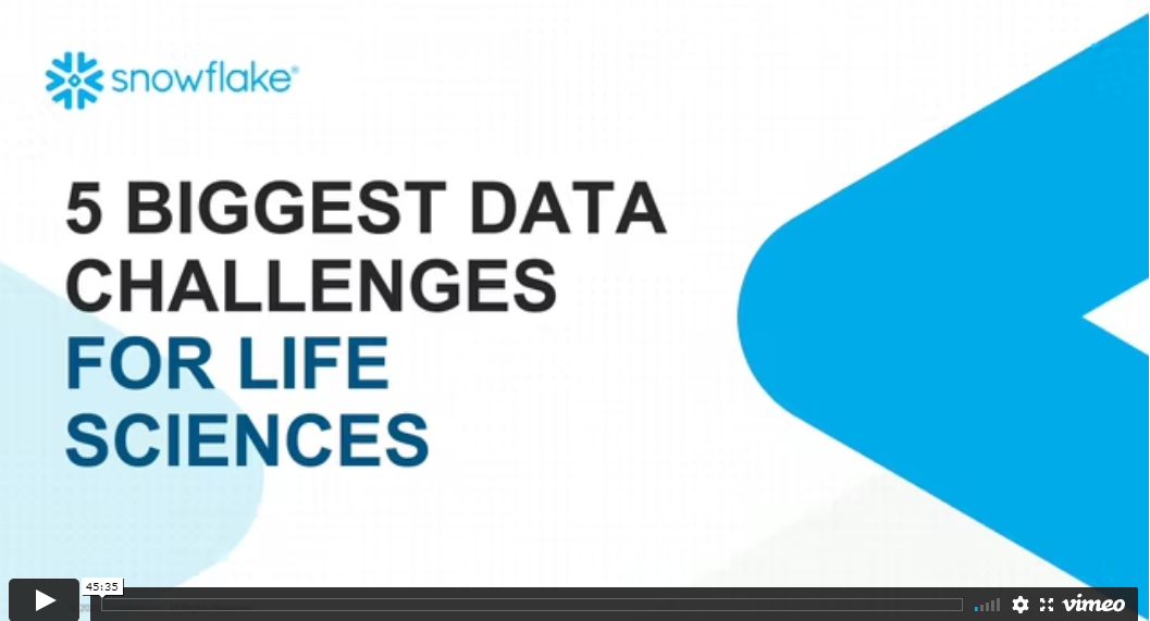 SNOWFLAKE WEBINAR RECORDING - FIVE BIGGEST DATA CHALLENGES FOR LIFE SCIENCES