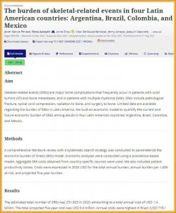 The burden of skeletal-related events in four Latin American countries Argentina, Brazil, Colombia, and Mexico