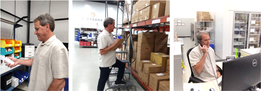 Man working in specialty pharmacy warehouse